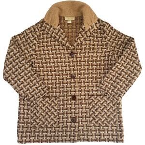 Vintage Boyne Valley Weavers Women's Wool‎ Blend Button Plaid Jacket Ireland XL